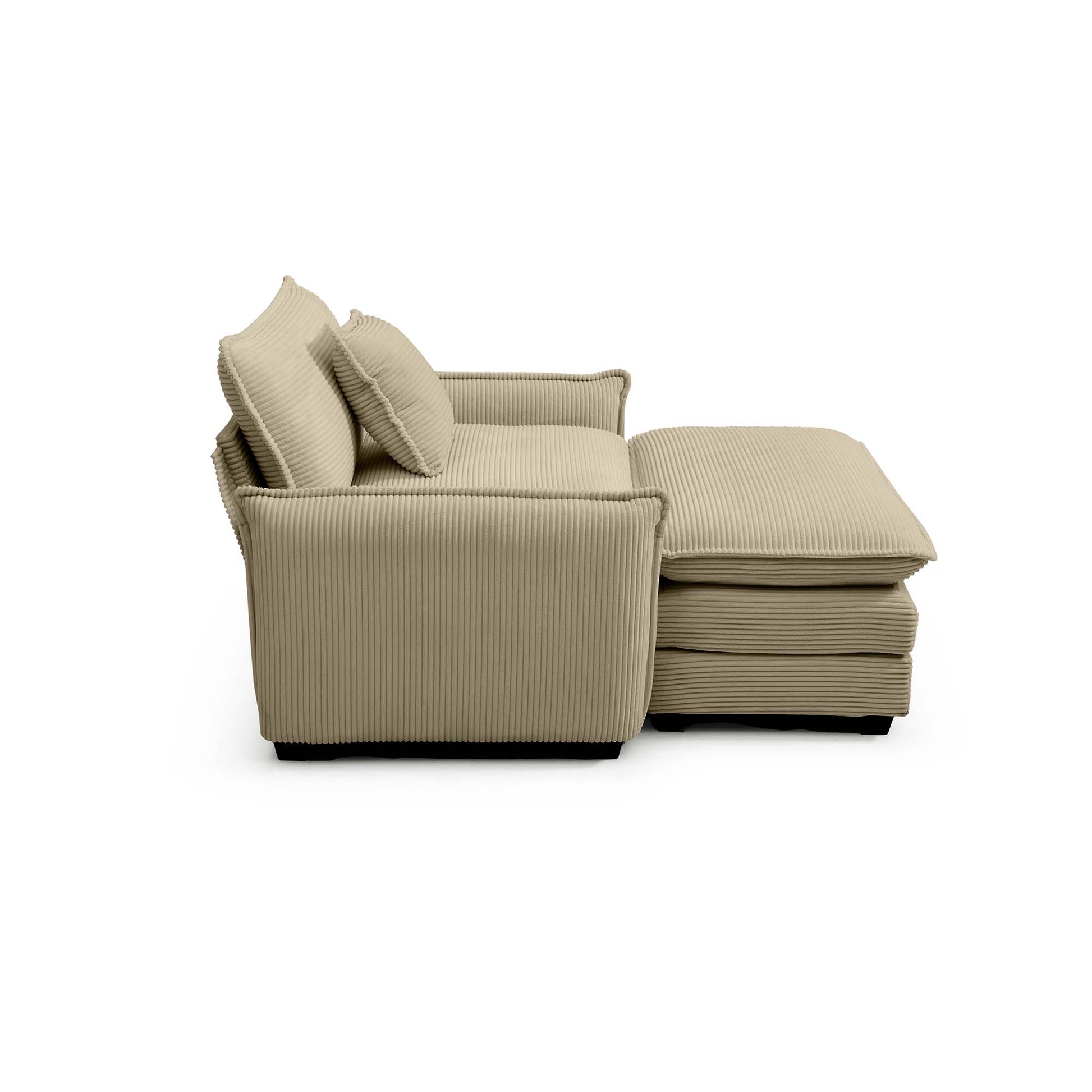 Single Deep Seat Sofa With Footstool With One Pillow, Suitable For Living Room And Bedroom, Club Multiple Occasion,Came Corduroy Camel Corduroy 1 Seat
