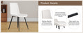 White Artificial Leather Backrest Cushion Dining Chair, Black Metal Legs, Curved Widened Cushion Design For More Comfort, Suitable For Restaurants, Kitchens, Bedrooms, Offices. 4 Chairs 0502 White Faux Leather