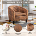 Coolmore Barrel Chairs With Soft Padded Armrest, Club Chairs With S And Solid Wood Legs For Living Room Bedroom Waiting Room Coffee Pu Coffee Primary Living Space Foam Microfiber