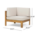 Linwood 3 Piece Wood And Pe Rattan Coversation Sectional Seating Set, Beige Beige Acacia Wood