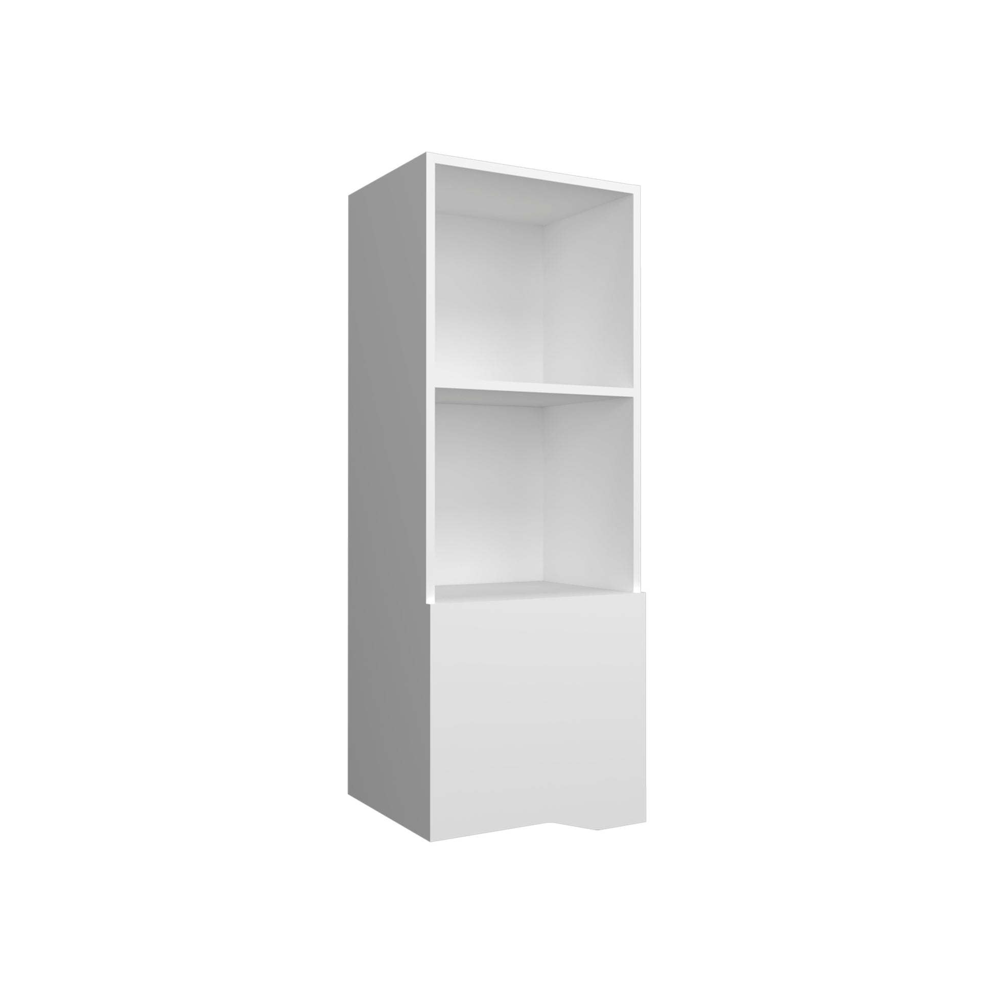 Obregon 43" Tall One Door Wall Cabinet With Two Open Shelves, Medicine Cabinet White 1 2 Bathroom Wall Mounted Modern Particle Board