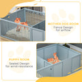 Pawhut Whelping Box For Dogs Built For Mother'S Comfort, Dog Whelping Pen With Removable Doors, Puppy Playpen For Indoors, Newborn Puppy Supplies & Essentials, 81