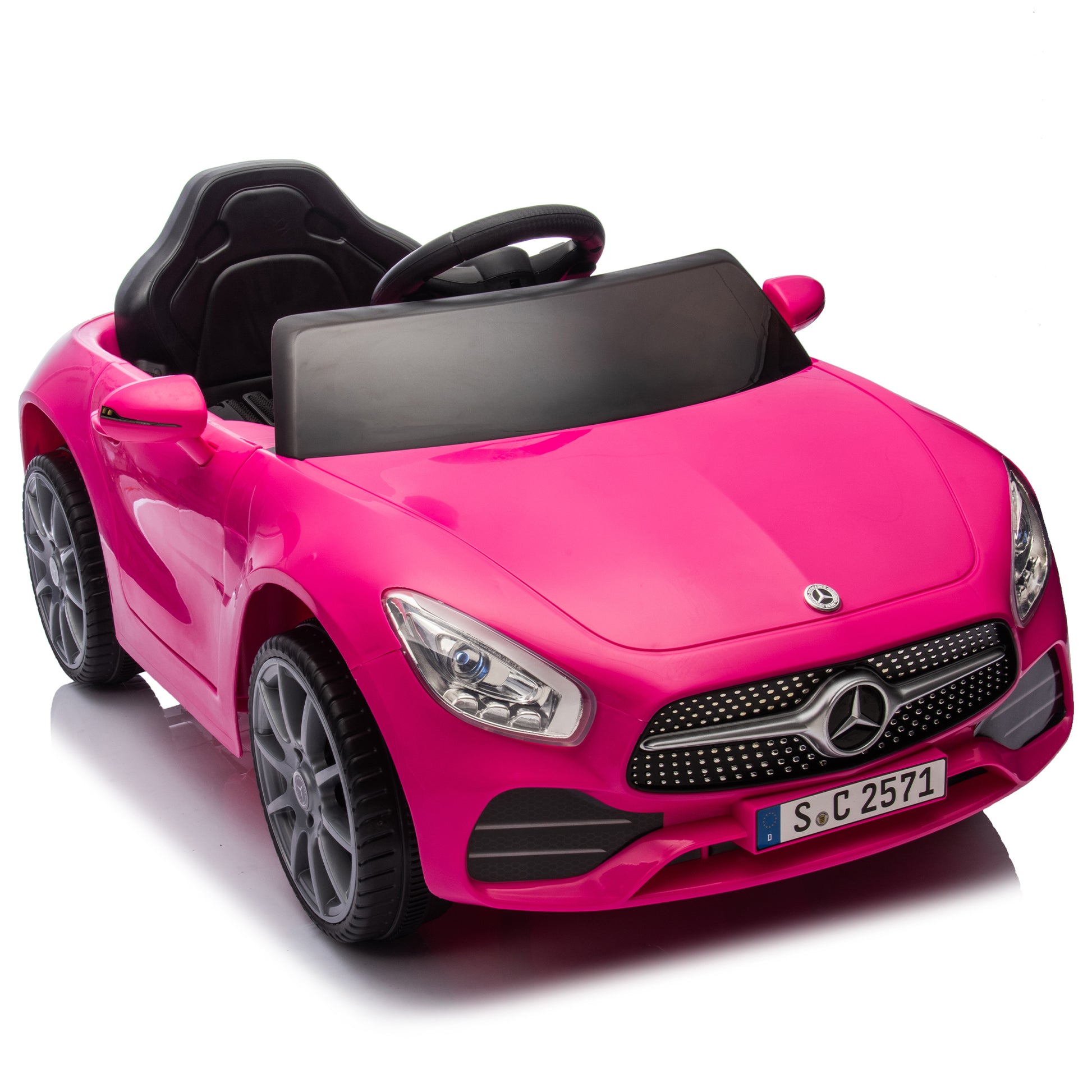 Licensed Mercedes Benz Cls 350,12V Kids Ride On Toy Car W Parents Control,2Wd,Four Wheel Suspension,Music,Bluetooth,Led Light,Usb,Power Display,Volume Adjustment,Speeds 1.24 3.11Mph For Kids Aged 2 4. Pink 50 99 Lbs Polypropylene