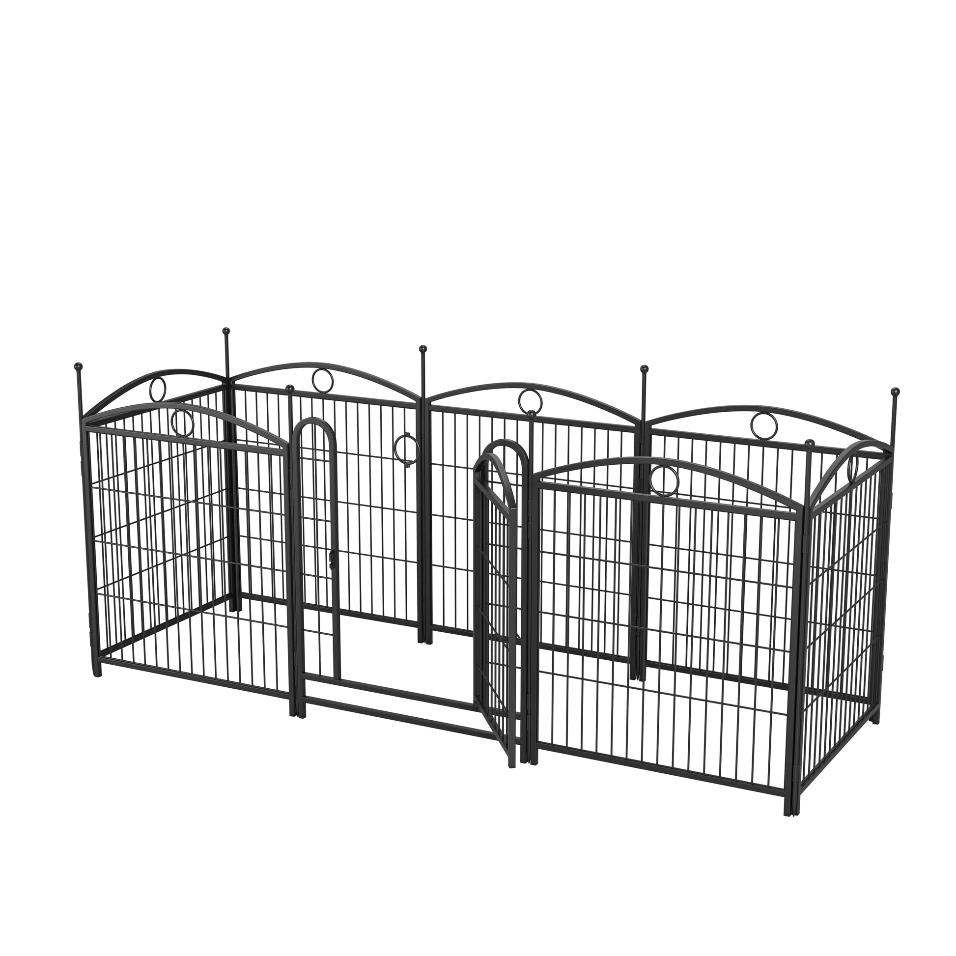 Dog Playpen Indoor 32 Inch 8 Panels Metal Dog Pen Pet Dog Fence Outdoor Exercise Pen With Doors, Heavy Duty Dog Fence Puppy Pen For Large Medium Small Dogs Indoor Outdoor Foldable Pet Exercise Pen