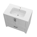 Solid Wood 36 Inch Bathroom Vanity With Single Sink Combo, Modern Vanity Cabinet With 2 Soft Closing Doors & 1 Full Extension Dovetail Drawer Light Grey 1 Light Grey 2 1 36 To 47 In 32 To 35 In Soft Close Doors Bathroom Freestanding Luxury,Modern 20 25