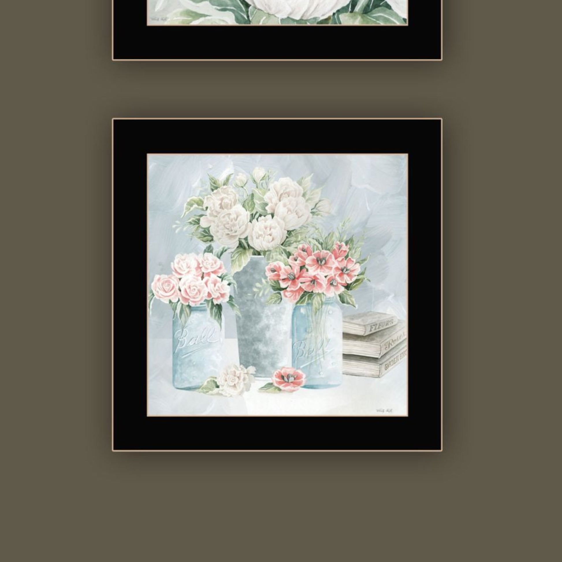 "Peaceful Pastel Peonies" Framed Wall Art For Living Room, Wall Art Print For Home Decor, Bedroom Wall Art By Cindy Jacobs Multicolor Wood Paper