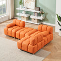 A 90.60 Inch Technology Cloth Orange Sofa, Waterproof, Stain And Cat Scratch Resistant, Can Comfortably Sit In The Apartment Bedroom Without Taking Up Space. Orange Polyester Blend 4 Seat