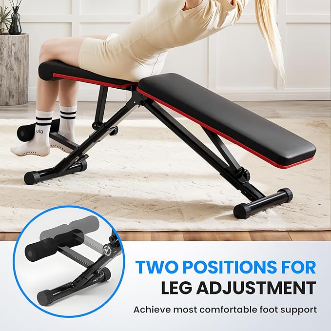 Adjustable Weight Bench 795Lb Capacity Foldable Workout Bench Press For Home Gym, Full Body Exercise And Strength Training, Lifting Sit Up Incline Decline Flat Utility Bench Black Leather