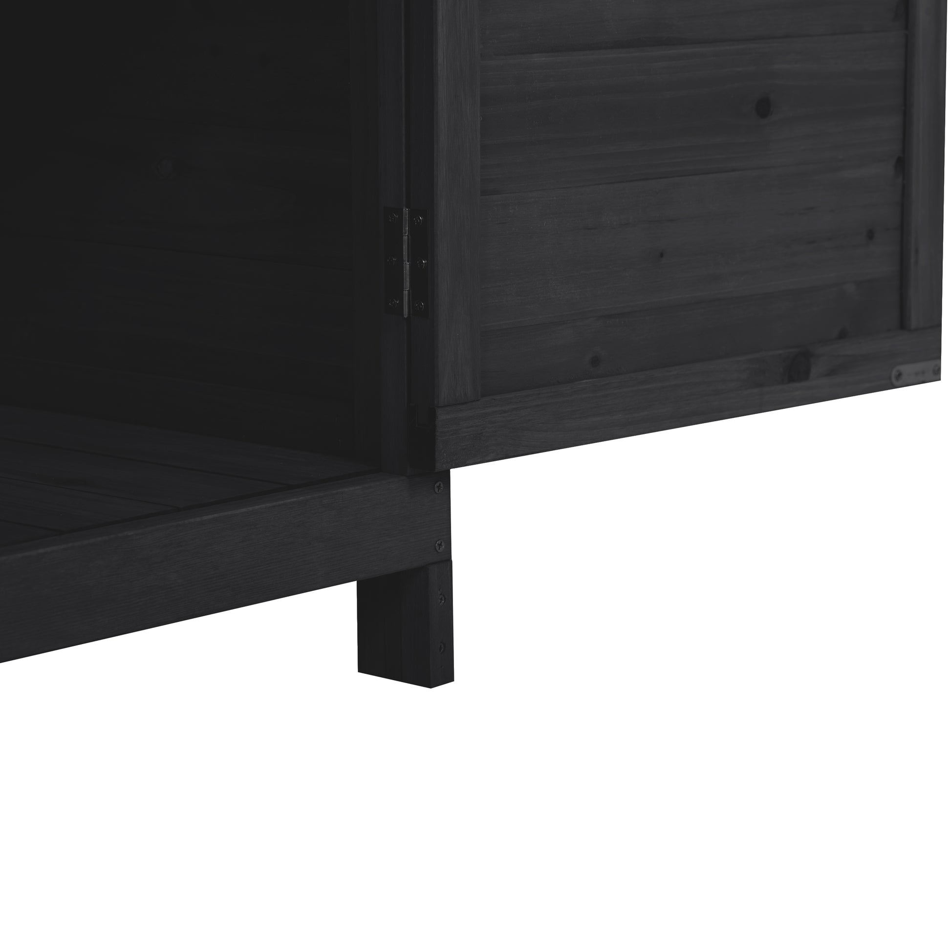 Outdoor 39" Potting Bench Table, Rustic Garden Wood Workstation Storage Cabinet Garden Shed With 2 Tier Shelves And Side Hook, Black Black Garden & Outdoor Casual Wood Solid Wood