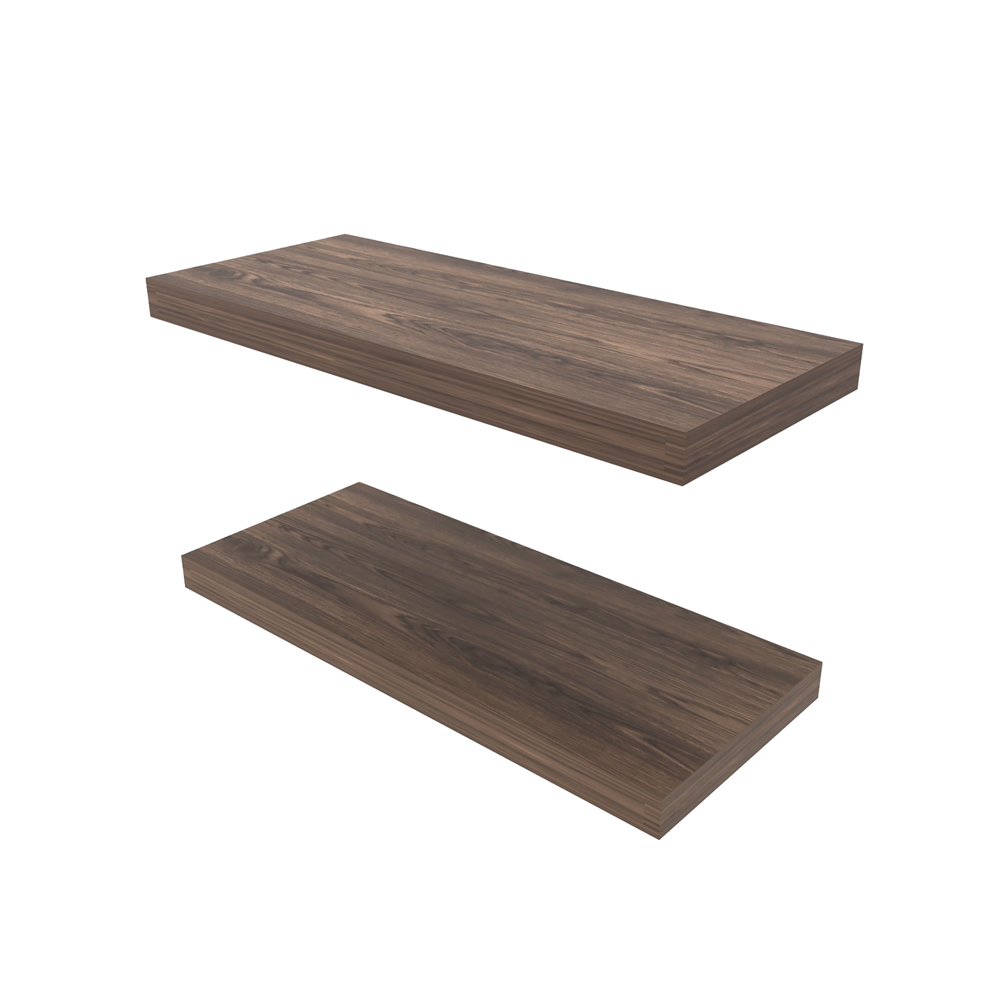 Floating Shelf Dallas, Living Room, Dark Walnut Walnut Particle Board Engineered Wood