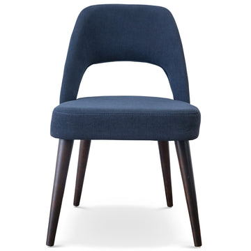 Juliana Mid Century Modern Blue Fabric Dining Chair Set Of 2 Dark Blue,Navy Blue Espresso Fabric,Solid Wood