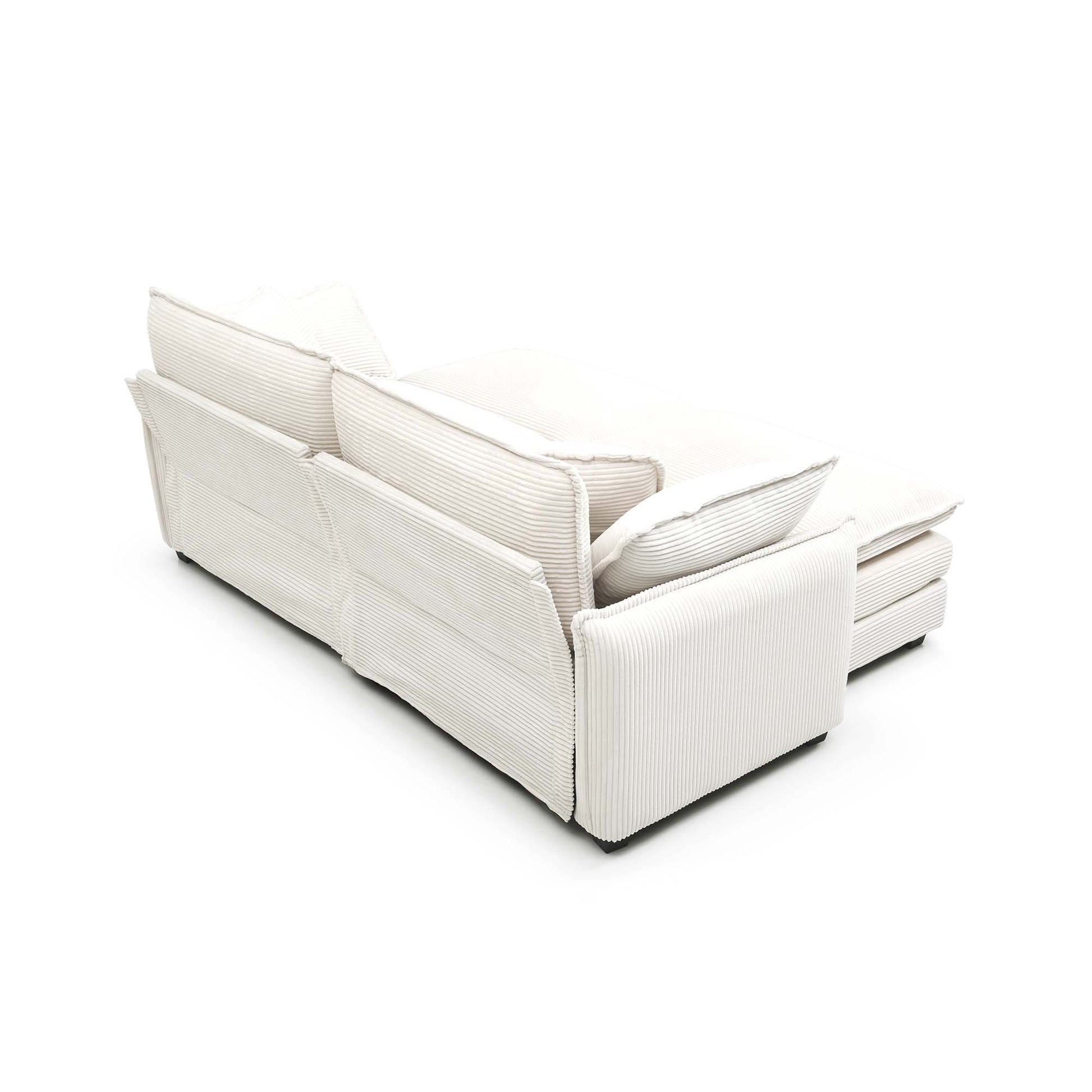 Two Seater Theater Sofa With 2 Footrest, 2 Seater Sofa With Ottoman For Small Living Spaces, Beige Corduroy Beige Corduroy 2 Seat