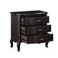 Antique Black 3 Drawer Nightstand Antique Black 3 Drawers Bedroom Rectangle French Country Felt Lined Drawers Antique Solid Wood