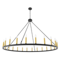 24 Light Steel Dimmable Candle Style Wagon Wheel Chandelier Ul Certified Antique Brass Black Ceiling Lights Steel Metal