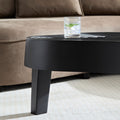 47.24''Fiberglass Clound Coffee Table For Living Room,Matte Black Relief Table Front Of The Sofa, Irregular Center Table For Apartment,No Need Assembly Black Fiberglass