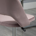 Vinsetto Modern Mid Back Office Chair With Velvet Fabric, Swivel Computer Armless Desk Chair With Hollow Back Design For Home Office, Pink Pink Polyester