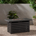Rectangular Iron Fire Pit 30 000Btu Black Iron