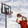 Basketball Hoop Basketball System 4.76 10Ft Height Adjustable With 4 Basketball, Net Pocket, Inflator Set Black Metal