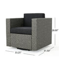 Puerta Mp1 Swivel Chair Black Black Gray Wicker