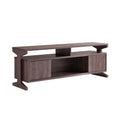 Tv Stand In Brown Walnut With Sliding Doors And Five Shelves Spacious Storage For Media Consoles And Accessories, Sleek And Modern Design Walnut Brown 60 69 Inches Mdf