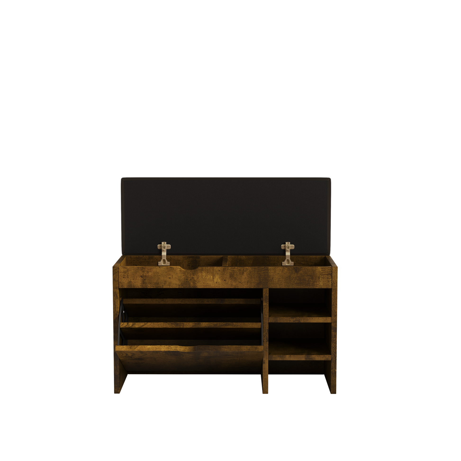 2406 Black Brown Shoe Stool, Soft Cushion, Soft And Comfortable, Can Be Placed In The Doorway, Bedroom And Other Scenes Black Brown Mdf