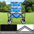 Minimeetall Multi Use Bag,Collapsible Foldable Wagon Cart Beach Wagon Heavy Duty Utility Cart Utility Wagon Grocery Cart For For Camping 3Pcs Plastic Liner Bag Coverblack Black Steel