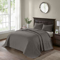 Reversible Bedspread Set Dark Grey King Dark Grey Cotton