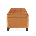 Storage Ottoman Burnt Orange Velvet