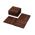 Acacia Wood Interlocking Deck Tiles Striped Pattern, 20 Pcs 12