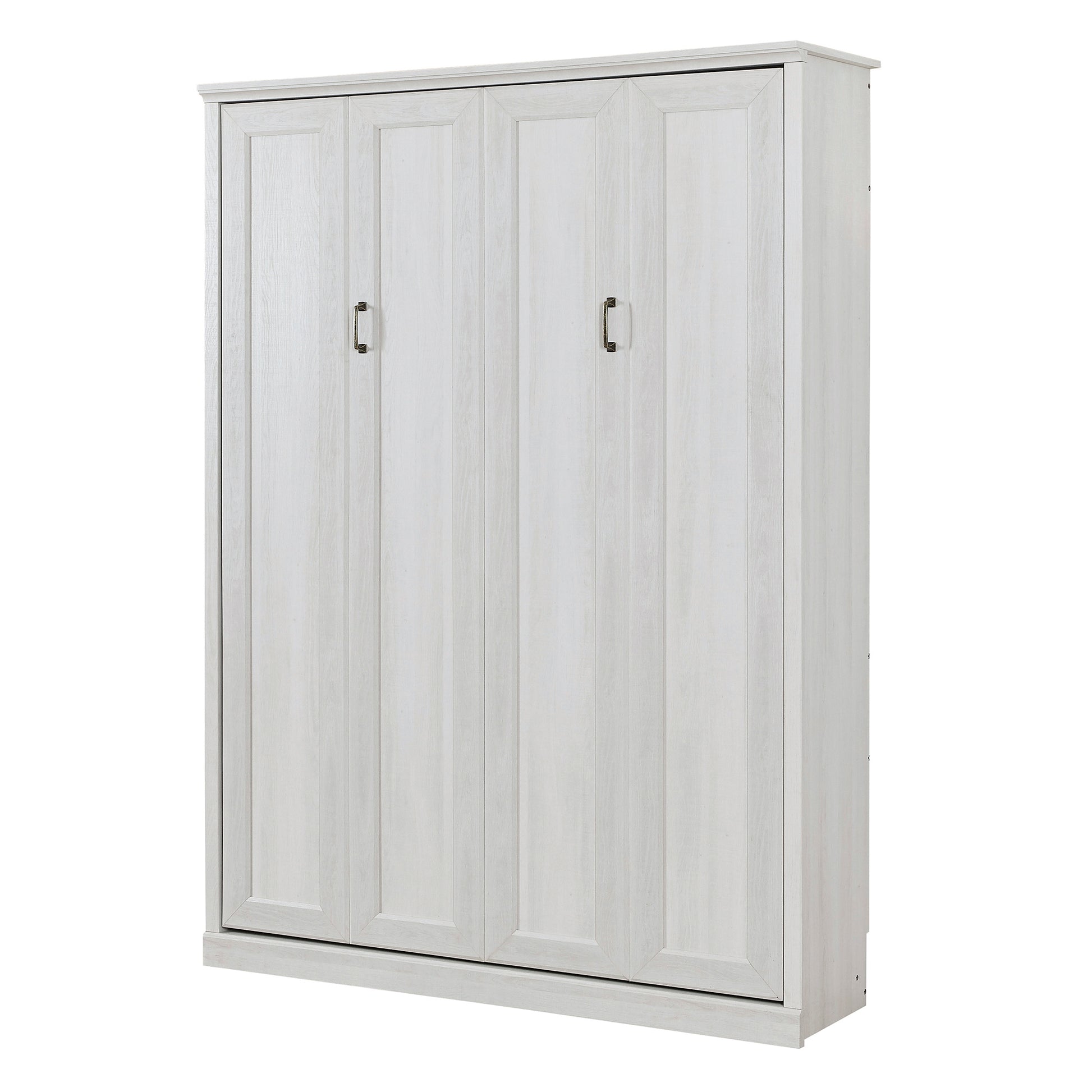 Queen Size Half Self Close And Open Murphy Bed Cabinet Space Saving Bed Perfect For Guest Room, For Bed Room, Guest Room, Home Office, Rustic White Box Spring Not Required Queen Rustic White Wood White Pine Murphy Pine