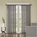 Solid Crushed Curtain Panel Pair 2 Pcs Window Panels Grey Polyester