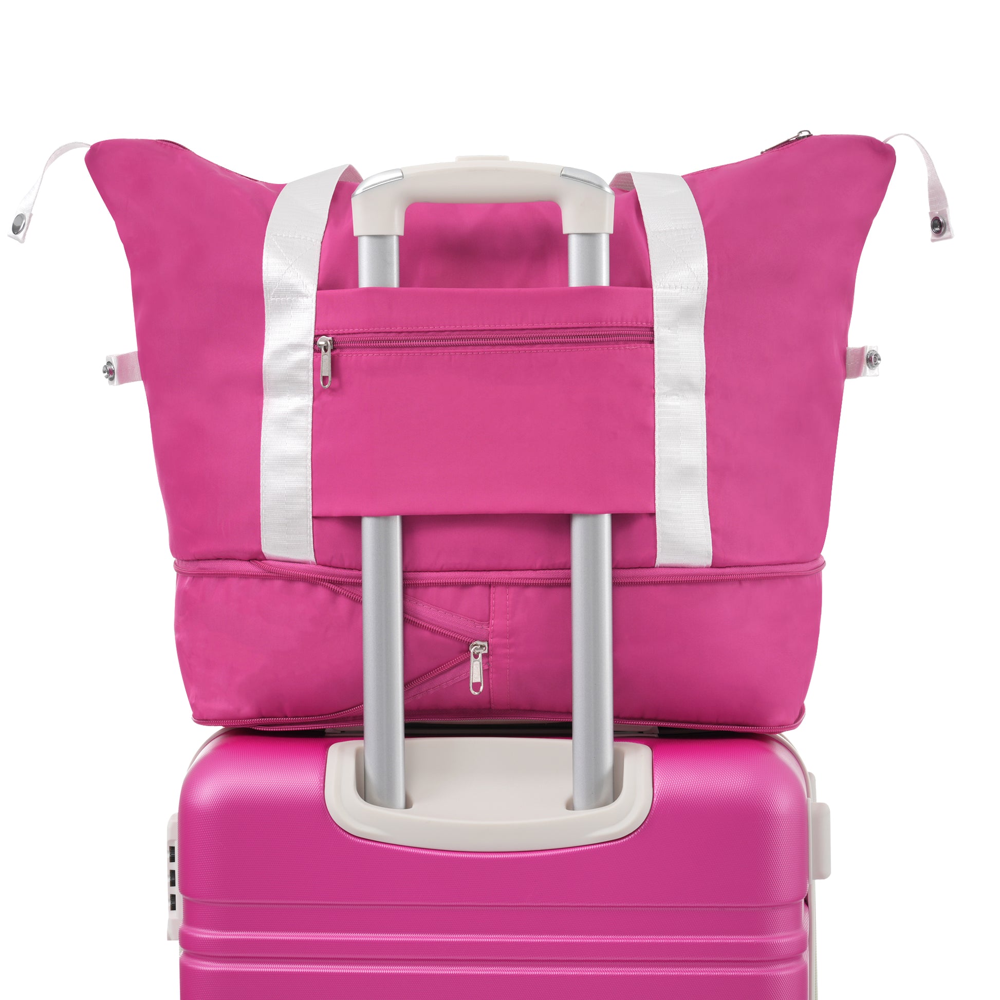 Hardshell Luggage Sets With Bags Carry On Suitcase Double Spinner Wheels With Tsa Lock ,Single Vintage Luggage 20 In,Pink Pink Abs