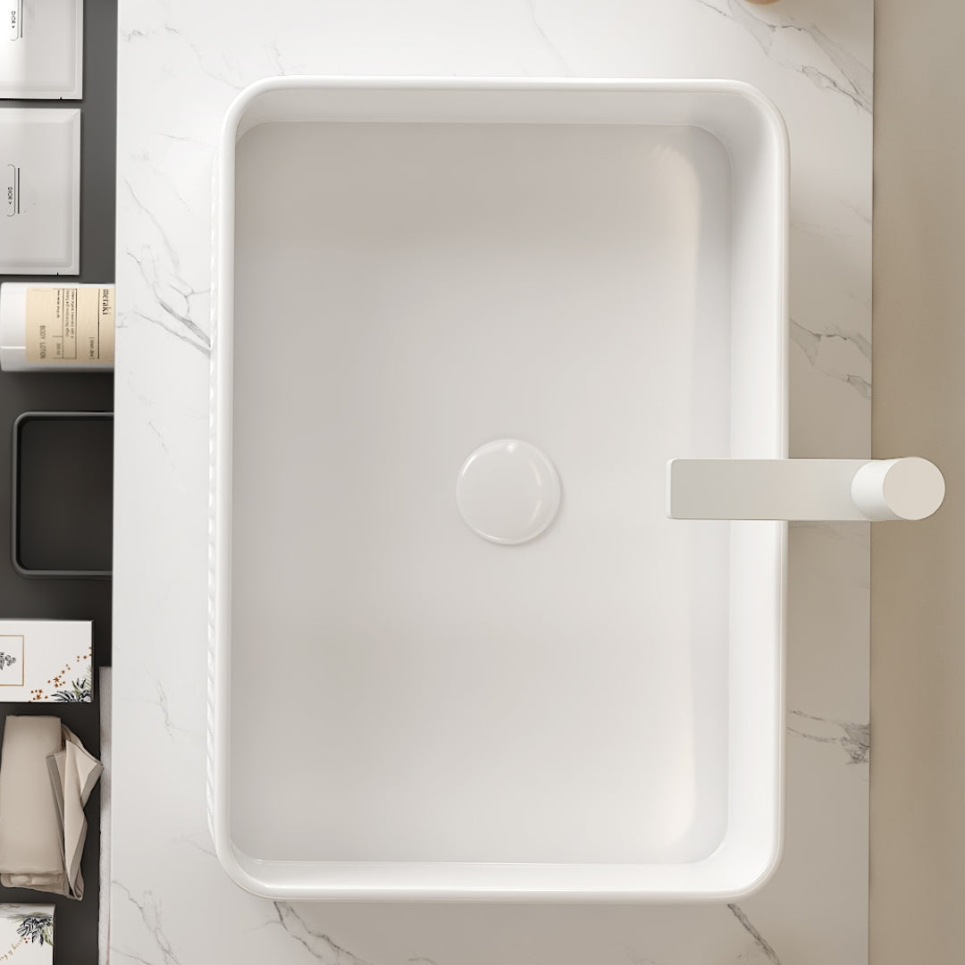20Inch Bathroom Vessel Sink Without Cabinet, White Ceramic Basin White Bathroom Modern,Scandinavian Ceramic Ceramic