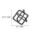 10 Inch Metal Accent Decor With Square Inters, Gray Gray Metal