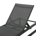 Venice Chaise Lounge Black Grey Mesh