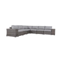 Fully Assembled Outdoor Wicker Patio Sofa Quick Setup Pre Assembled Patio Furniture Grey Mix Wicker