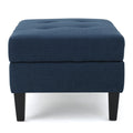 Storage Ottoman Navy Blue Fabric