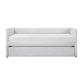1Pc Daybed With Trundle Gray Fabric Upholstery Wooden Frame Modern Home Furniture Box Spring Not Required Gray Wood Primary Living Space Modern,Transitional Polyester Engineered Wood,Wood
