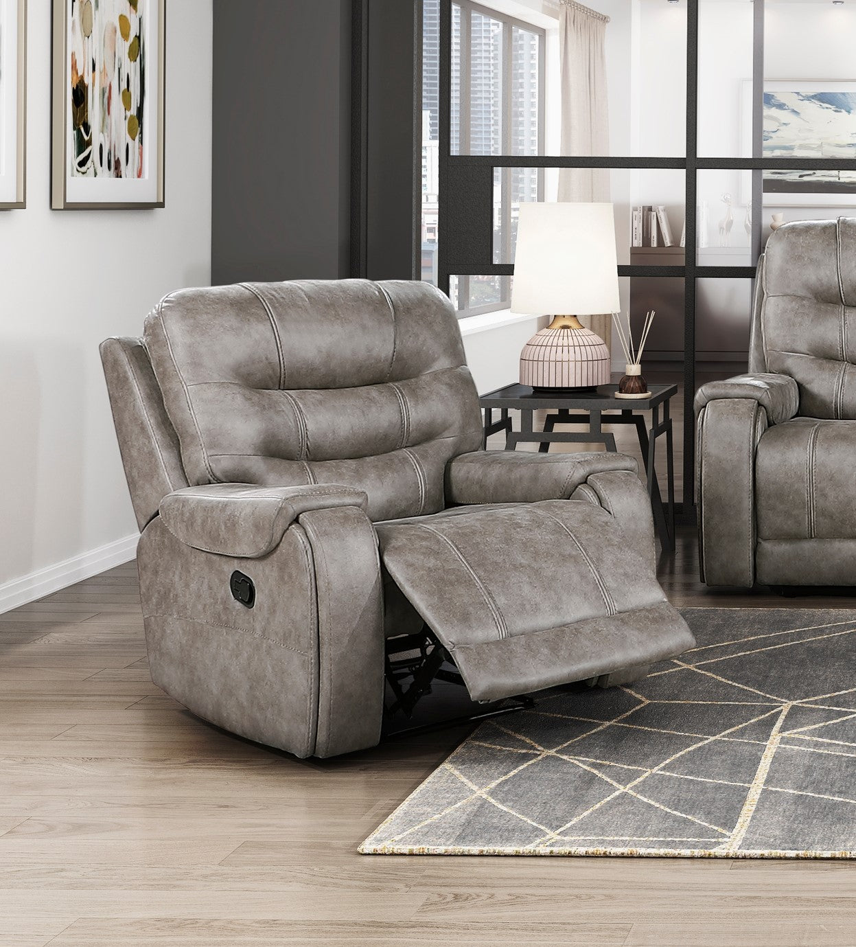 Grayish Brown Modern Reclining Sofa Set 3Pc Sofa Loveseat Chair Plush Seating, Polished Microfiber Upholstery Solid Wood Frame Living Room Furniture Brown Gray Microfiber Wood Primary Living Space Modern Plywood,Solid Wood 6 Seat