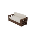 3 In 1 Convertible Sleeper Sofa Bed,Modern Velvet Loveseat Couch With Pull Out Bed,Small Beautiful Seat Futon Sofa Bed With Convertible Office Desk,Beige Beige Metal & Wood 2 Seat
