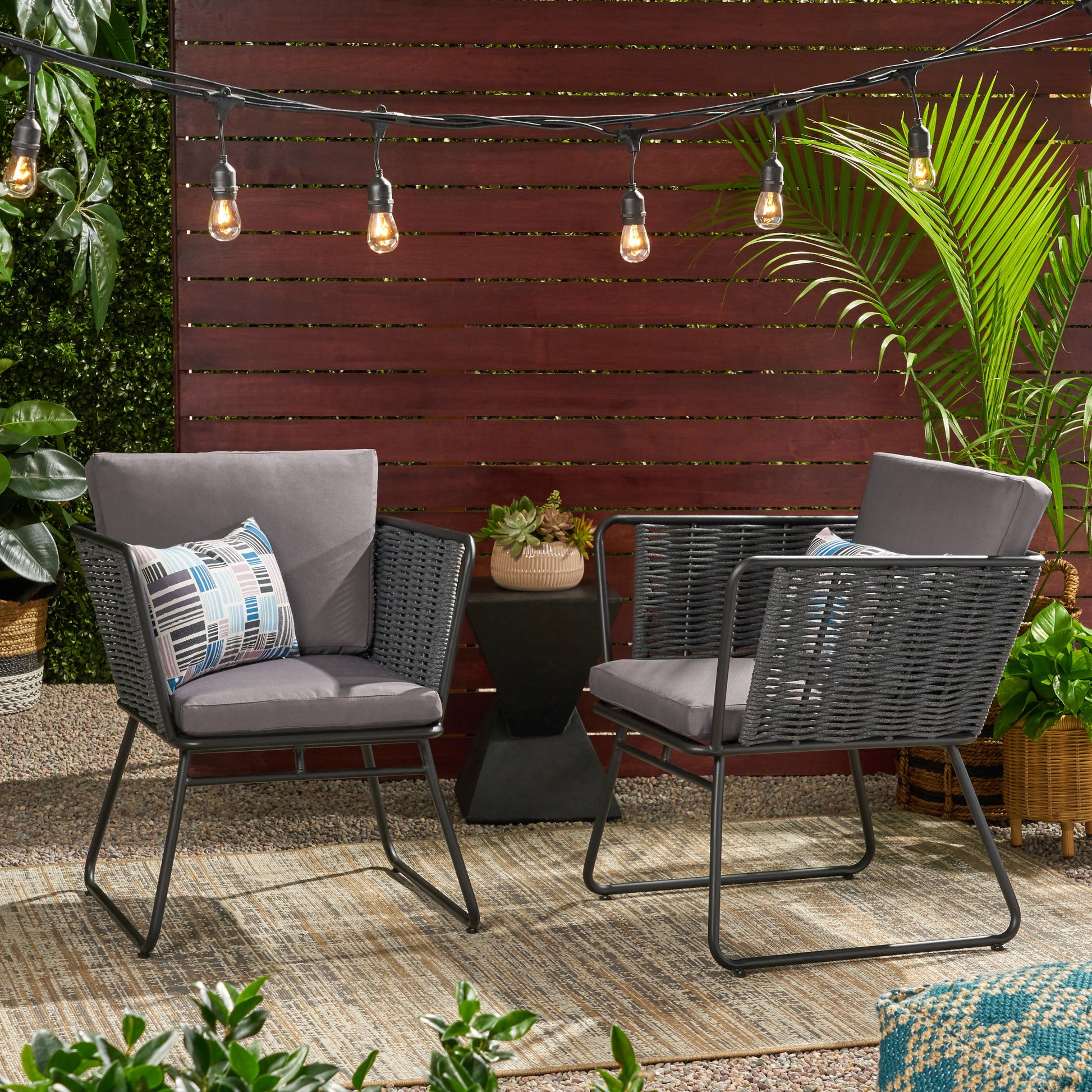 La Jolla Chair Dark Grey Woven Rope