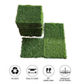 Artificial Grass Turf Tiles Interlocking Set Of 35Pcs, Fake Grass Tiles Self Draining For Pet Indoor Outdoor Flooring Decor, 12X12In Dark Green Dark Green Modern Plastic Plastic