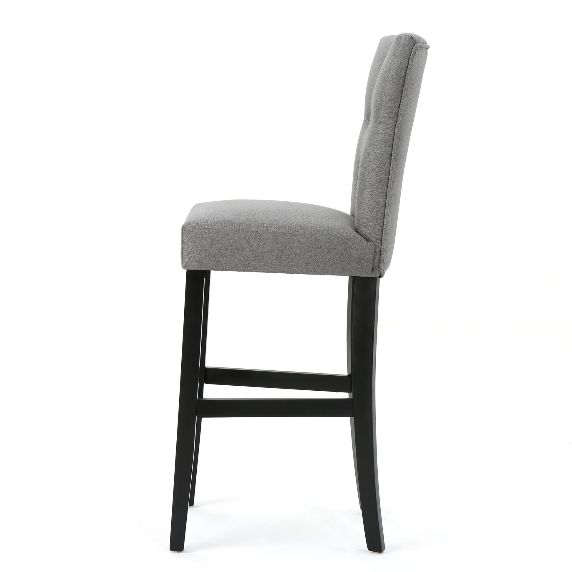 Barstool Grey Wood Fabric