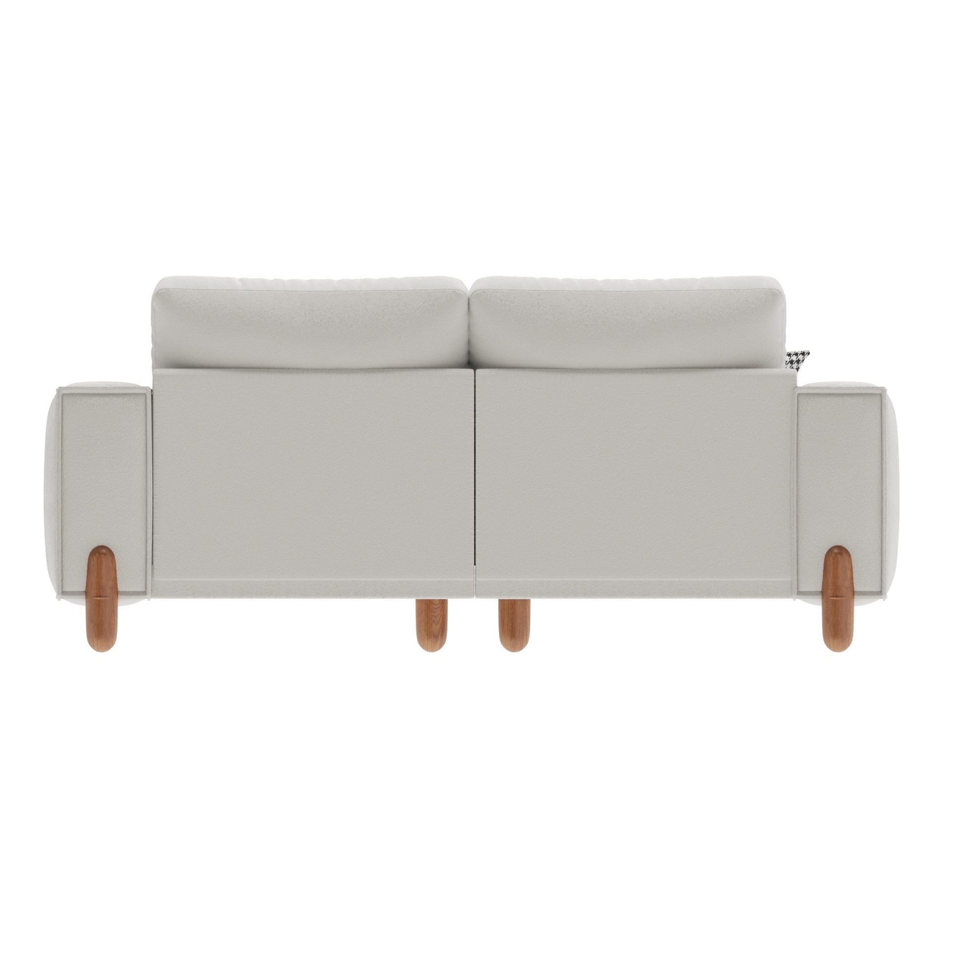 Loveseat Sofa With Deep Seat, Modern Chenille Beautiful Seat Couch For Living Room Upholstered 3 Seater Small Couch For Bedroom, Apartment White Chenille