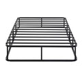 Twin Mattress Foundation 1Pc Black Metal Frame With Textured Fabric Cover Twin Black Bedroom Metal