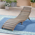 Lahaina Wood Foldable Chaise Lounge Grey Grey Wood