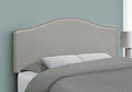 Bed, Headboard Only, Full Size, Bedroom, Upholstered, Grey Linen Look, Transitional Grey Foam Solid Wood Mdf