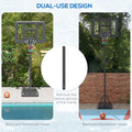 Soozier Portable Basketball Hoop, 7.5 10Ft Height Adjustable Swimming Pool Basketball Goal With 43.25