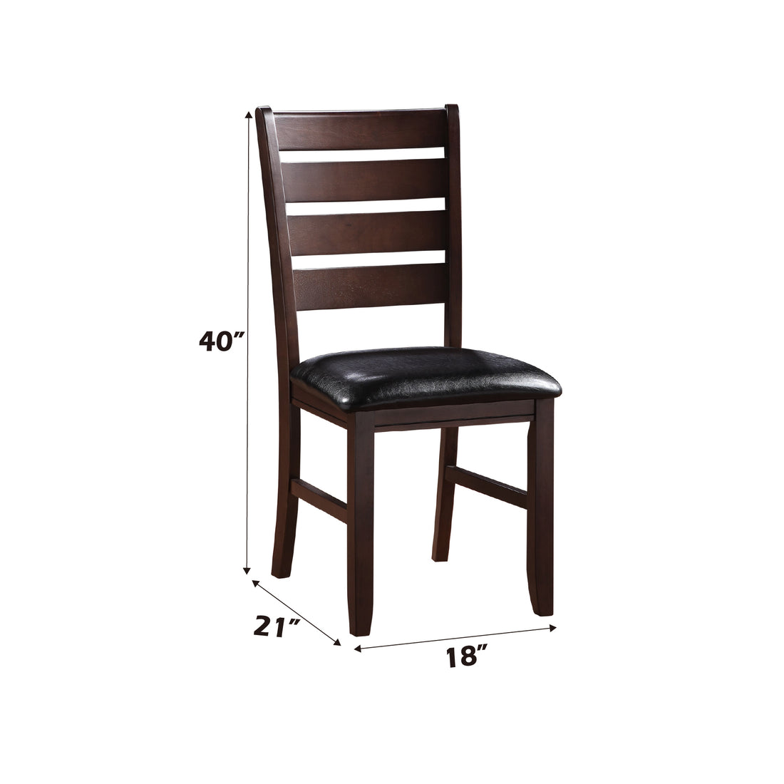 Urbana Black Synthetic Leather & Cherry Finish Side Chair Set Of 2 Cherry Synthetic Wood