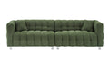 102 Inch Green Teddy Fleece Sofa With Two Throw Pillows In Living Room Bedroom Apartment Sofa Supported By Hardware Feet Green Polyester Blend 4 Seat